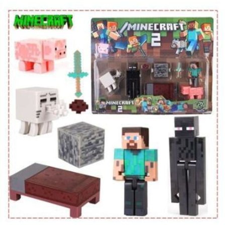 Minecraft prydnader docka Creeper Steve liten svart docka