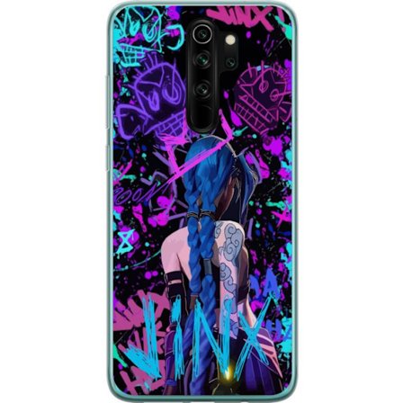 Kompatibelt Mobilskal till Xiaomi Xiaomi Redmi Note 8 Pro Färgstark graffitiillustration med blåhårig karaktär i urban street art stil