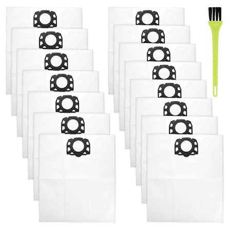 15 stk Støvsugerposer for WD4 WD5 WD6 WD5P WD6P MV4 MV5 MV6, Store støvposer med rengjøringsbørste