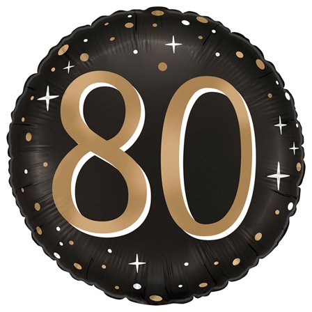 Rund Folieballon Stjerner 80 år
