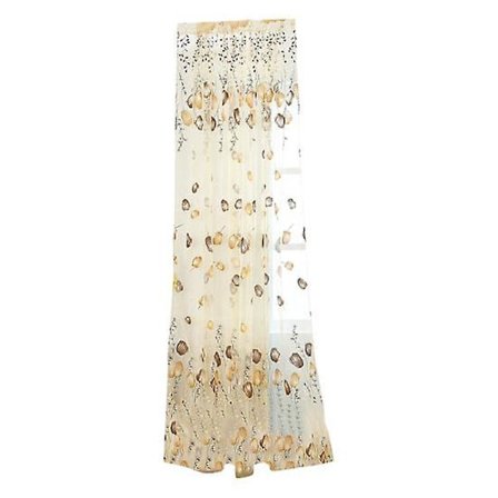 Nyttig Tyllgardin Vaskbar Tynn Polyester Glatt Overflate Skjør Gardin for Innendørs (FMY)