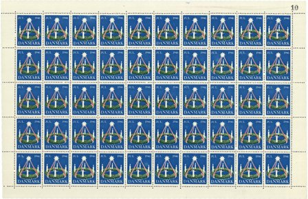 Danmark - julmärkeark 1946 - Ufoldet