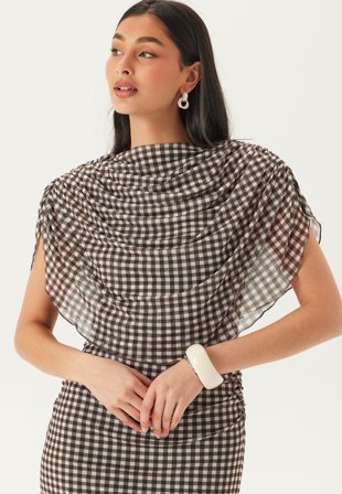 Bubbleroom Occasion-Cape Mesh Ankle Dress-XS