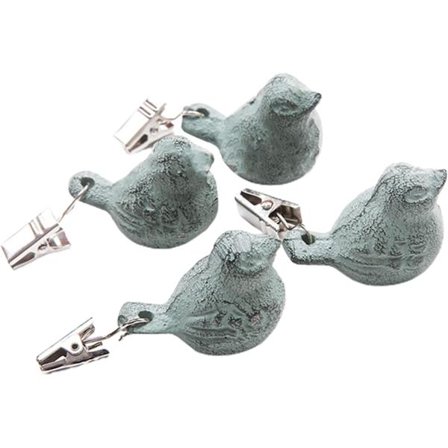 Sæt med 4 dugholdere med metalklemmer - Vintage bord, ZQKLA