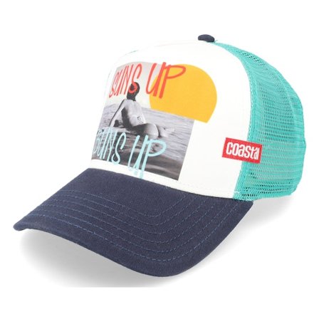 Coastal - White trucker Gorra - Sun's Up White/Navy/Turquoise Trucker @ Hatstore