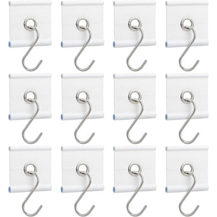 12 st 5/6mm & 7/8mm Markisskena Öglor S Formade Krokar för Husvagn, Husbil, Campingtält (Vit)