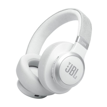 JBL LIVE 770NC Trådløse hodetelefoner, Over-Ear (hvit) Bluetooth 5.3, ANC, surroundlyd, Opptil 65 timers batterilevetid og hurtiglading