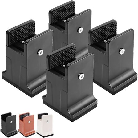 Sänghöjare 4 tum justerbara möbelhöjare med skruvbenförlängare för skrivbord bord stol soffa stöder upp till 2300 lbs 4-pack svart