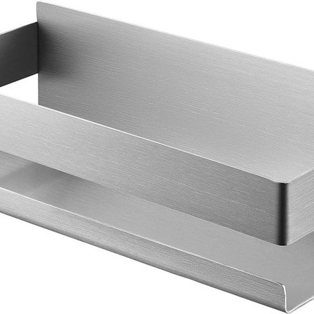 Suihkuteline, suihkukori, kylpyhuonehylly, harjattu ruostumaton teräs ilman porausta KLB