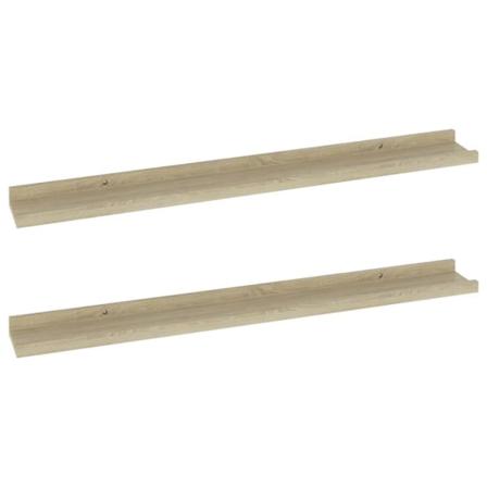 Vidaxl Vägghyllor 2 St Sonoma-ek 80x9x3 Cm Brun