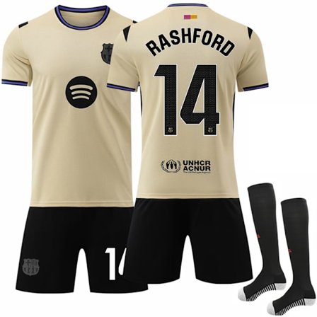 2025-2026 FC Barcelona Udebane Børne Voksen Fodboldtrøje Sæt No.14 Rashford