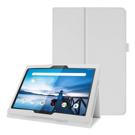 Lenovo Tab M10 lædercover med litchi tekstur - hvid