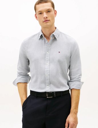 Tommy Hilfiger Dobby Structure Rf Shirt - Blue - L