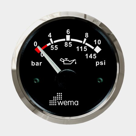 Oljetrycksmätare 10 bar svart Silverline