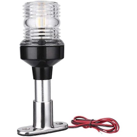 8 Tommers Nedfellbar LED Navigasjonslys 360 Graders Seilingssignal Lampe for Yacht Båt Akterlanterne