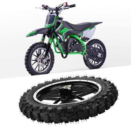 2,5‐10 tommer Bagerste Hjul Stål Legering Udskiftning til Mini Lommecykel Motorcykel Sort