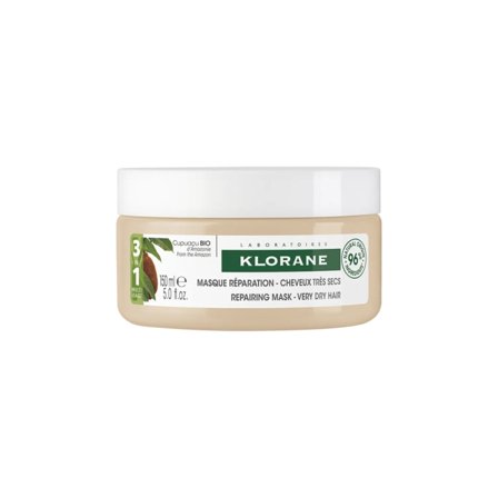 Klorane Burro di Cupuacu Maschera 3 in 1 al Cupuaçu BIO 150ml - Maschera Riparatrice Capelli