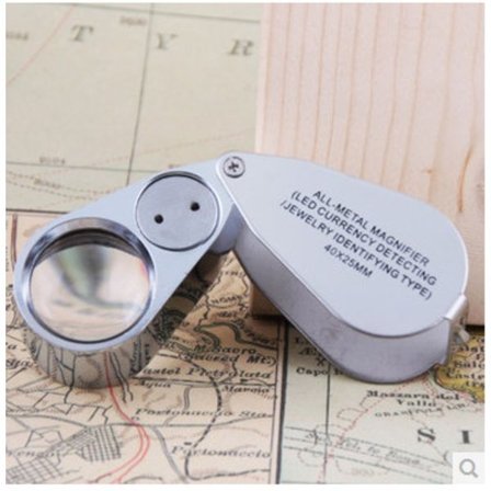 40X Juvelerare Lupp Förstoringsglas, LED/UV-belysning