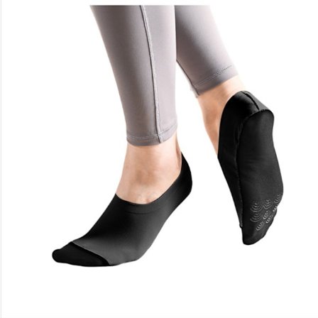 Liukumattomat joogasukat naisille, Pilates- ja barre-sukat pidikkeillä, treenisukat Black S