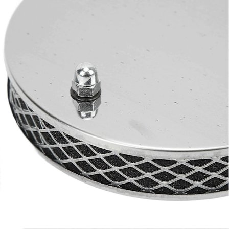 Højtydende luftfilter 14x3cm krom metal til SU HS2 karburator