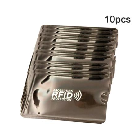 ID-kortholder i aluminium RFID-blokkerende kredittkort Organzier Bankkorthylse Horizontal black 10 sheets