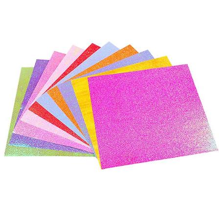 400 stk Glitterpapir for DIY Origami Ark, Shimmerpapir, Skinnende Regnbuepapir, Blandet Farge 10x10cm Assorted Color 10X10cm