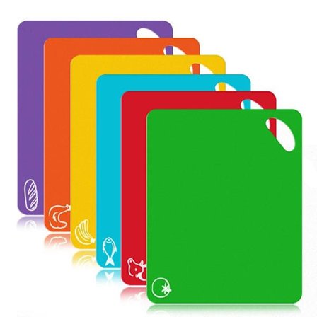 Sæt Skærebræt BPA-fri Antibakteriel Plast - Tåler Opvaskemaskine Flerfarvet