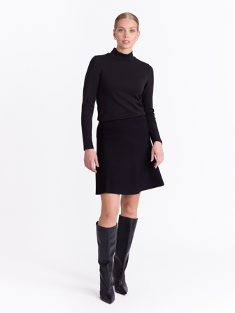 MATCH - Hanna skjørt - Donna - Str. L - Dame - Kjoler & Skjørt - Svart - 64% Viskose, 23% polyester - resirkulert, 12% polyamid, 1% elastan