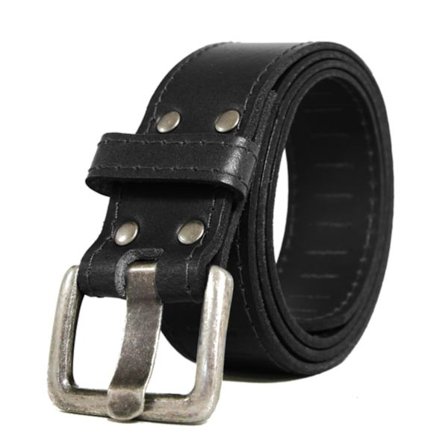 Musta 35 mm vasikannahkainen farkkujen vyö 250 [BR]