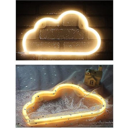 Neon Skilte Lyn Batteridrevet og USB-drevet Varmt Hvid Kunst LED Dekorativ Lys