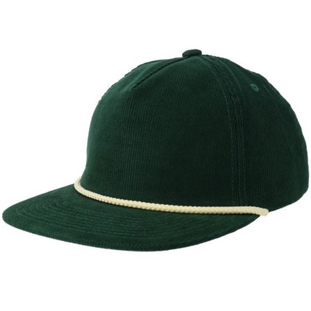 Equip - Grön snapback Keps - Dark Green Corduroy Mid Golfer A-frame Snapback @ Hatstore