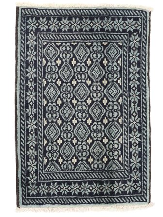 Noué À La Main Baloutche Tapis 63X92 De Laine Noir/Gris Petit