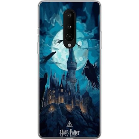 Yhteensopiva Puhelinkuori OnePlus OnePlus 8 Maaginen fantasiakuvaus, jossa linna kuunvalossa ja leijuvat olentot, pimeä satuilmapiiri noitataiteen ja
