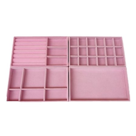 Fire-delt Smykkeskrin, Smykkeskuffe med Fløjl