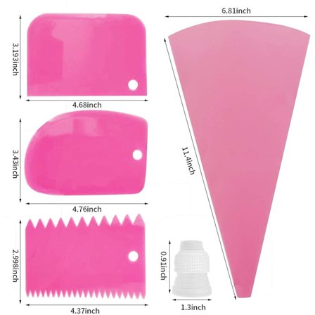 21 stk. Sprøjteposer og Tips Sæt Konditorpose 14 Rustfrit Stål Dyser