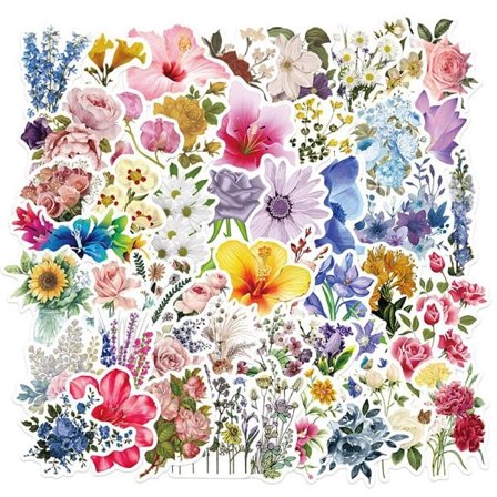 Blomsterklistermærker 50-pak