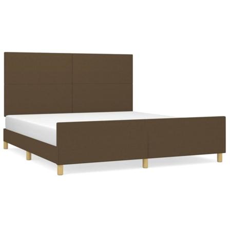 Vidaxl Sängram Med Huvudgavel Mörkbrun 180x200 Cm Tyg Brun