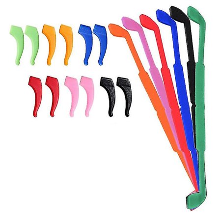 6-pak Anti-Slip Brilleseler til Børn/Voksne med 6 Par Øre-Grip Kroge, Sikkerhedsbrilles Holdere Brilleholder til