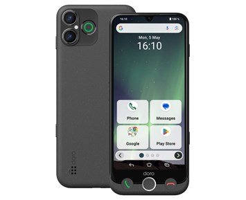 Doro Aurora A31, Graphite - Lättanvänd smartphone med stor skärm & trygghetsknapp