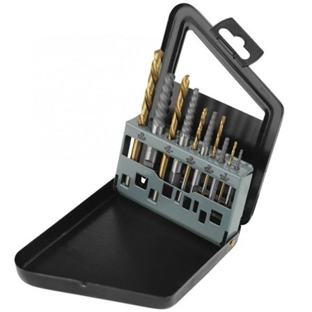 10 stk. skrueudtrækkersæt med venstrehånds cobalt bor Bolt Remover Easy Out Kit