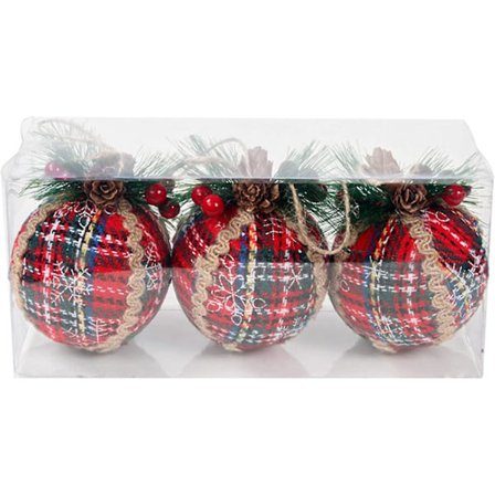 2024, 3 joulukuulaa joulukuusen koristeluun, rikkoutumattomat muoviset joulukuulat