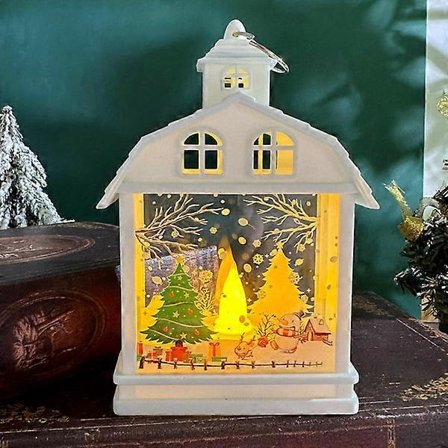Juldekorationer Retro Portabel Liten Nattlampa LED Ornament Julgransprydnader Vit-Julgran