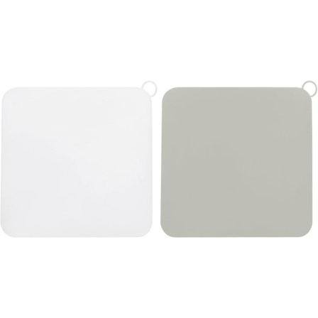 2 stk./1 sæt Brusebundprop Firkantet Silikone Gulvafløbsdæksel til Køkken Badeværelse, Hvid Grå