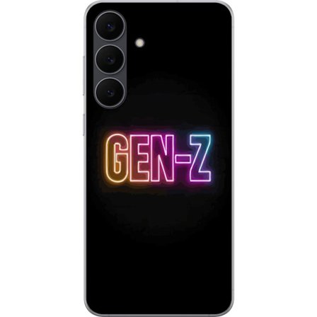 Kompatibelt Mobildeksel til Samsung Galaxy S25 FE Neontext Gen Z i fargerikt lys mot mørk bakgrunn i moderne digital stil