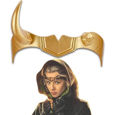 Halloween Loki Cosplay Pannband Maskerad Festdräkt Rekvisita