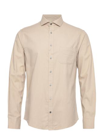 Bs Halden Casual Slim Fit Shirt Skjorta Casual Beige Bruun & Stengade