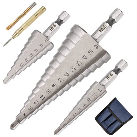 3PCS Metalliporras Pora, 4-12/20/32mm HSS Titaani Kartiomainen Kolmio Laskuri