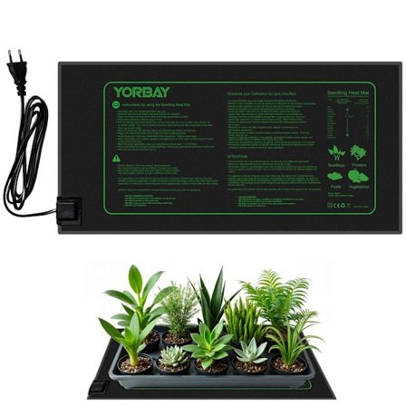 Yorbay Lämpömatto Kasvihuone Idätys Siemenet Lämpötila Lämpötyyny, 21W Lämpölevy, 52.5 x 25.5 cm vesitiivis IP67