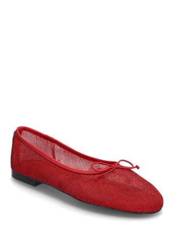 Mango | Mesh Ballerina Flats With Bow | 36