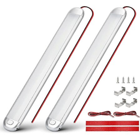 12V LED-valot asuntovaunuun, 12V LED-nauhavalo matkailuautoon, pakettiauton sisävalot LED 12V virtakytkimellä, 2 kpl